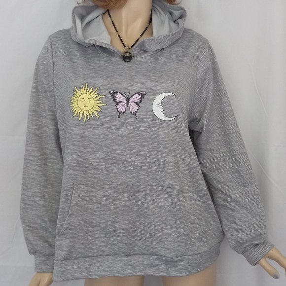 Nwt LA + IMAGE Gray Hooded  Sweatshirt Sz 2X WARM! - Picture 5 of 7